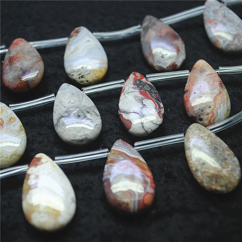 1 Strings Natural Mexico Agate Stone Teardrop Shape 12X17MM 14X21MM 16X28MM 32X17MM For Women\'s Necklace Designs Special Jewelry