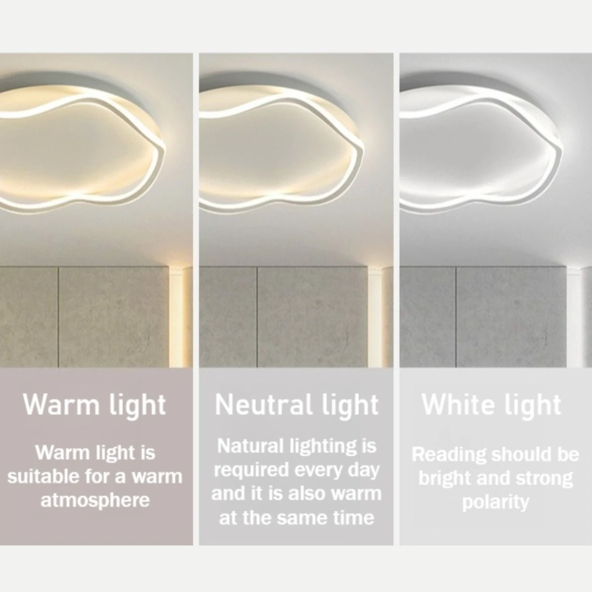 مصباح سقف LED مستدير إبداعي حديث، أبيض مع تعتيم بثلاثة ألوان، تصميم موجة بسيط للمطبخ وغرفة النوم وغرفة الطعام