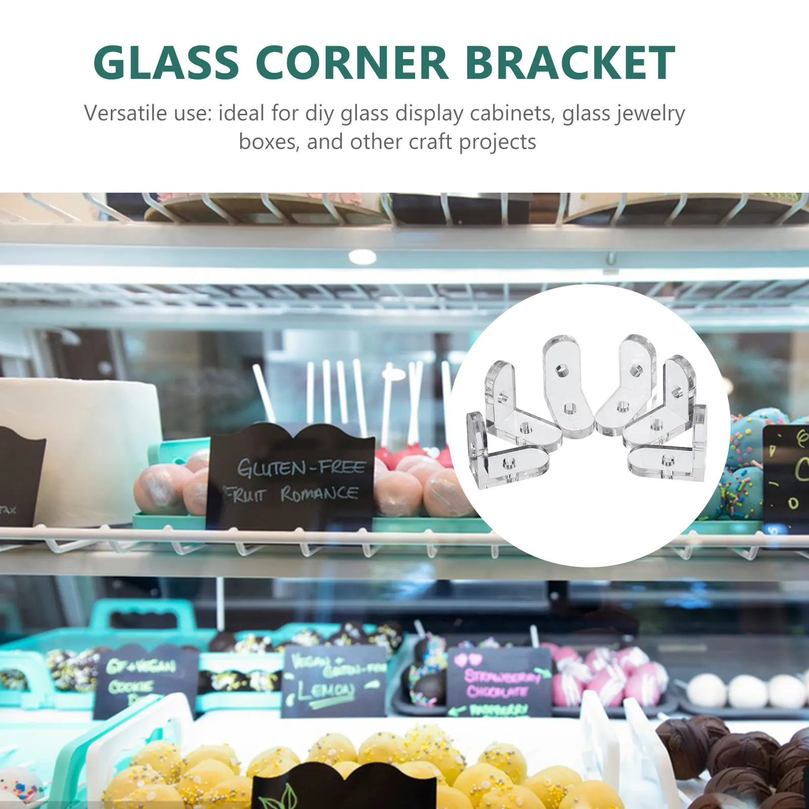 10Pcs Transparent Glass Corner Code L-Shaped Corner Brackets for Secure Boxes Display Cabinet Reinforcement Angle Code