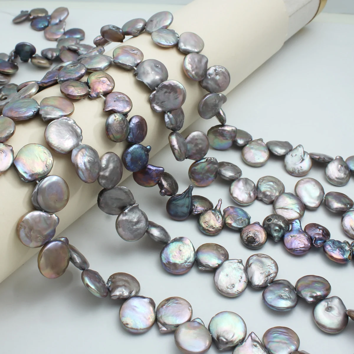 

Natural offset hole regenerated button freshwater pearl irregular for jewelry DIY production 14-20mm