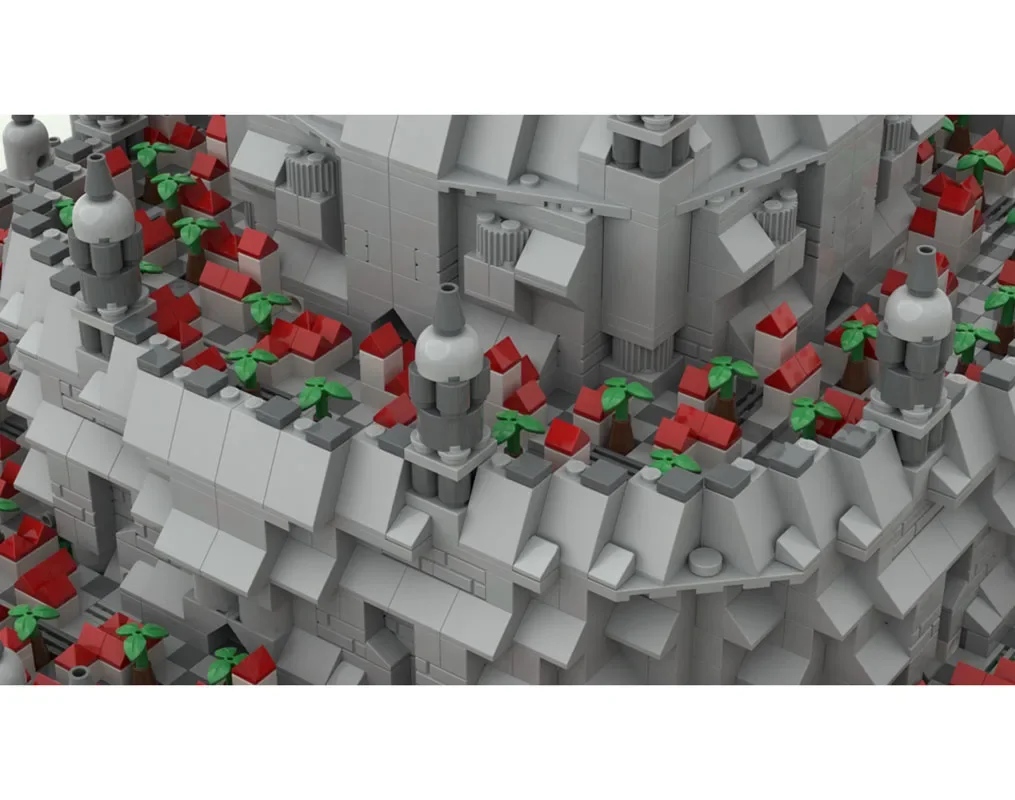 Bloques de construcción Moc de película famosa, modelo de escena, Castillo Minas Tirith, bloques de construcción modulares, juguete de regalo para niños, conjunto DIY de montaje