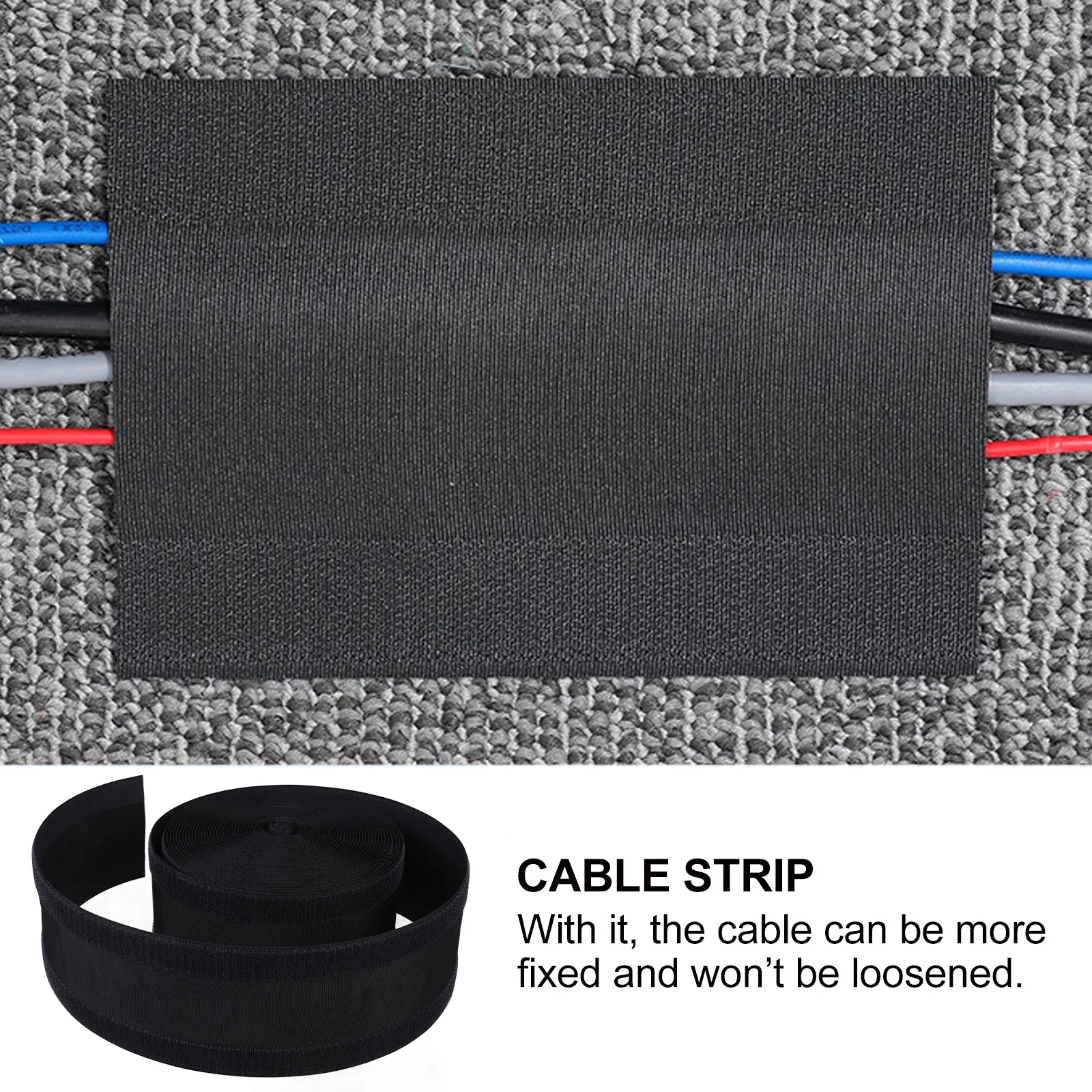 

1pc Sleeve Cable Protectors Floor Cover Outdoor Grip Strip Polyester Cord Reusable Carpet Protecter Hook Loop Strap
