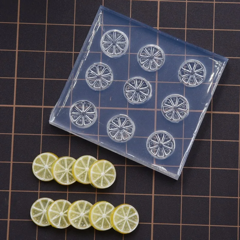 Mini Lemon Slice Silicone Molds Ultra Light Clay Doll Food Play DIY Simulation Dessert Lemon Tea Decoration Polymer Clay Tool