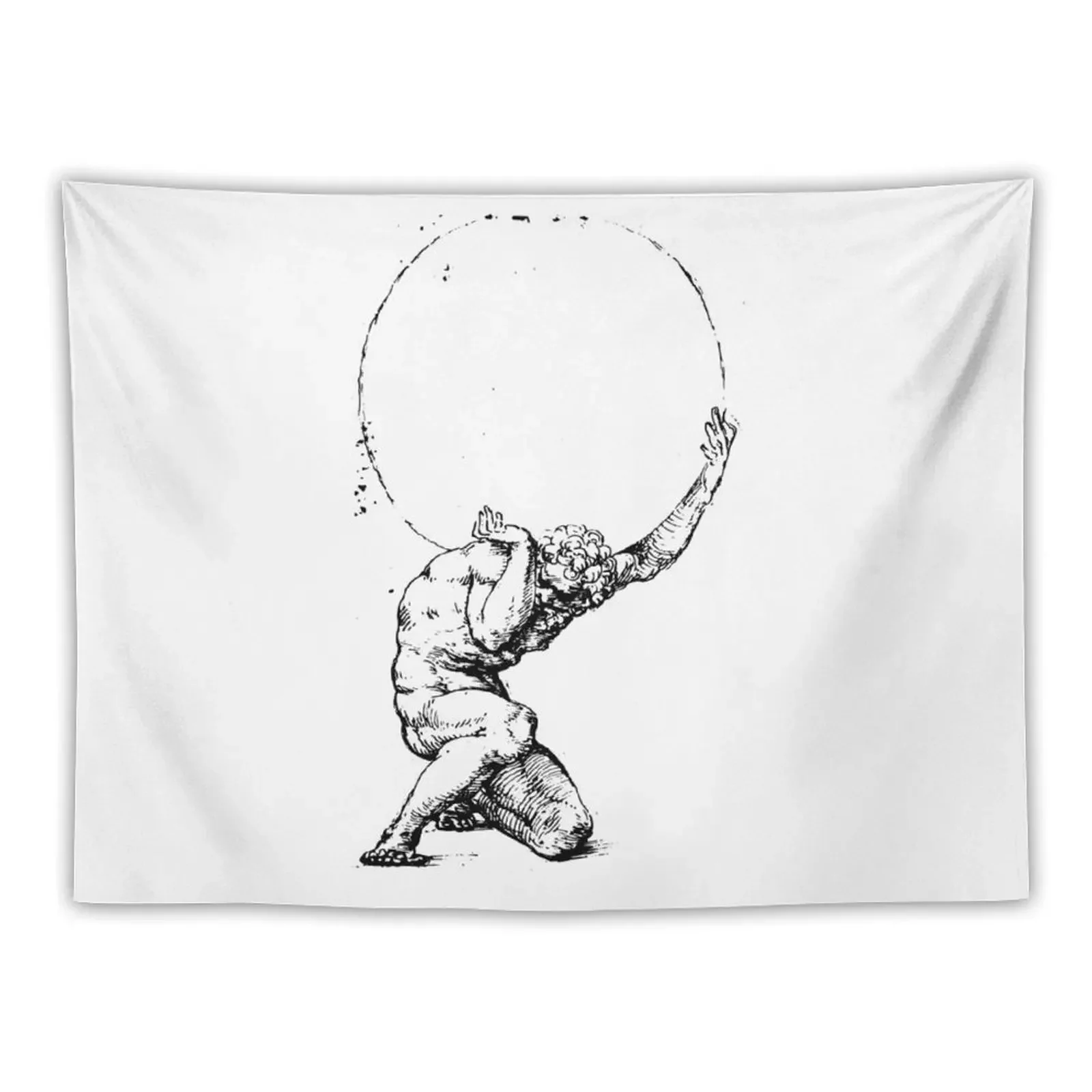 Crouching Figure of Atlas by Baldassare Tommaso Peruzzi Tapestry Room Decor Tapestry