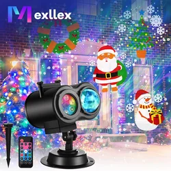 Halloween Christmas Projector Lights Outdoor 16 HD Slides, lampada a onda d'acqua 2 in 1 con motivi di colore, Timer e telecomando per la festa