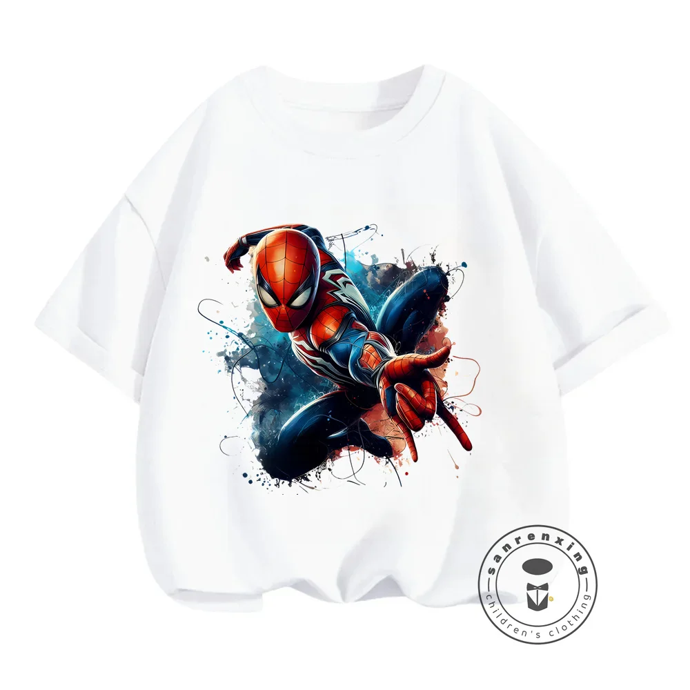 Trendy Marvel Avengers Spider-Man Summer Shirts Fashion O-Neck Tops for Boys Girls Great for Rocking the Superhero Cartoon Style