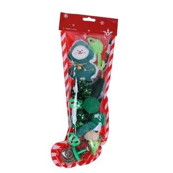 Pet Cat Christmas Combo Small Toys Pet Interactive Holiday Plush Toys Christmas Stocking Toy Combo Set 2