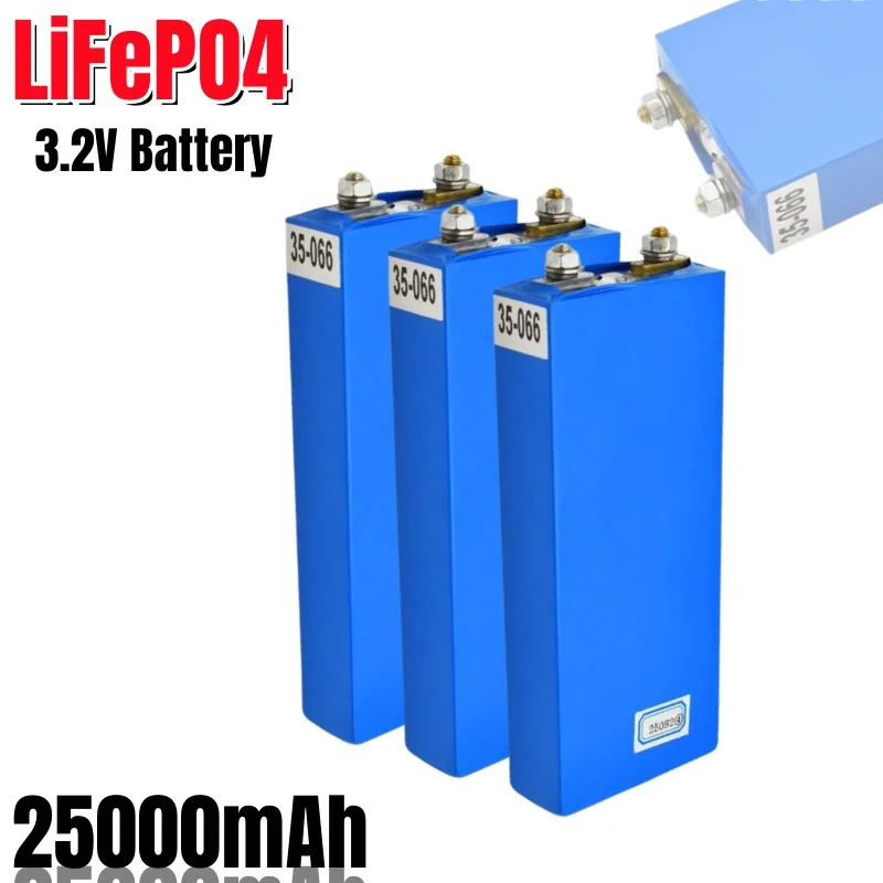 Solar Cell 25000mAh 3.2V 25Ah LiFePO4 Battery Cell Lithium Iron Phosphate Deep Cycles for Diy 12V 24V 36V 48V SolarEnergyUPSPowe