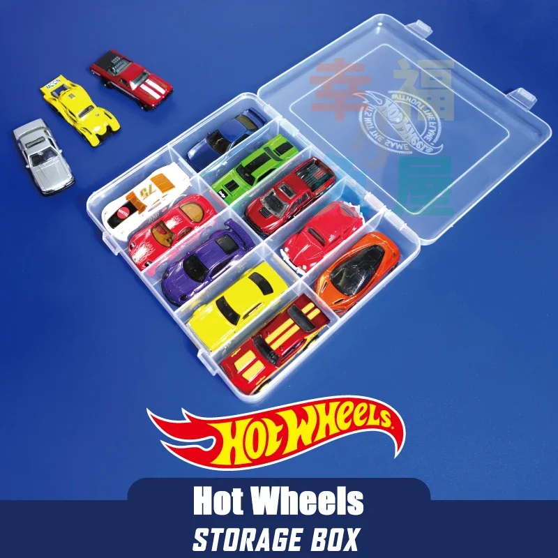 Original Hot Wheels Toy Car Storage Box  5pcs/pack Plastic for Diecast 1/64 Hotwheels Car Toy for Boys Juguetes Kids Toy Gift