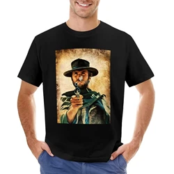New Summer Clint Eastwood Printed T-shirt For Men High Quality Pure Cotton O-neck Breathable Casual Short Sleeve Oversized Tops