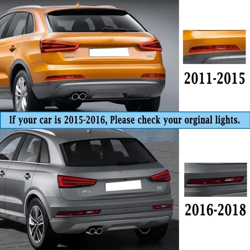 Imagen 2 del producto Luz de freno de parachoques trasero de coche, lámpara reflectora de señal de giro de calentamiento trasero para Audi Q3 2011-2015 Q3 2016-2018 8U 0945095 B 8UD 945096