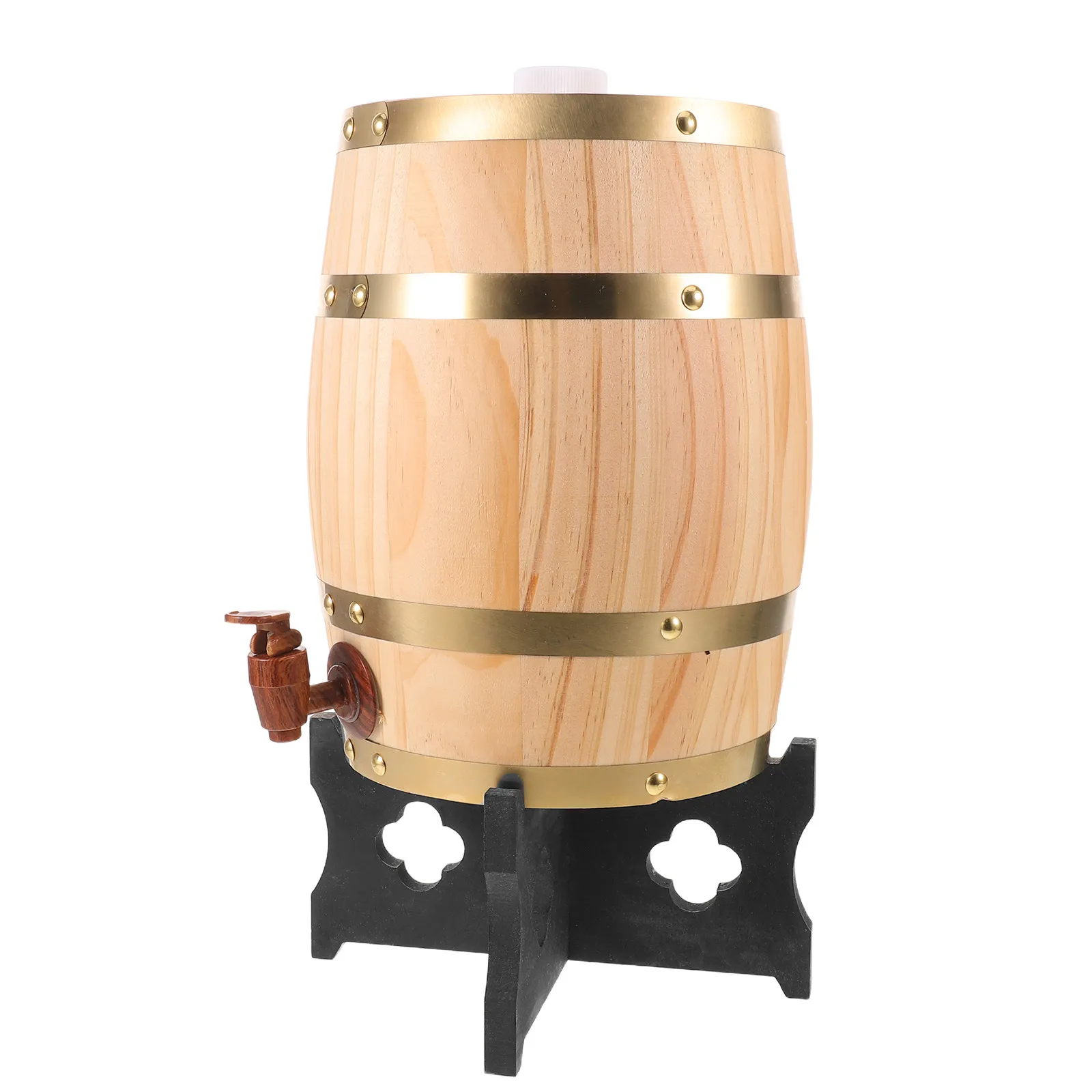 Wooden Oak Aging Barrel 5L Whiskey Barrel Spigot Stand Vintage Beer Dispenser Rum Tequila Fermentation Liquor Dispenser Home Bar