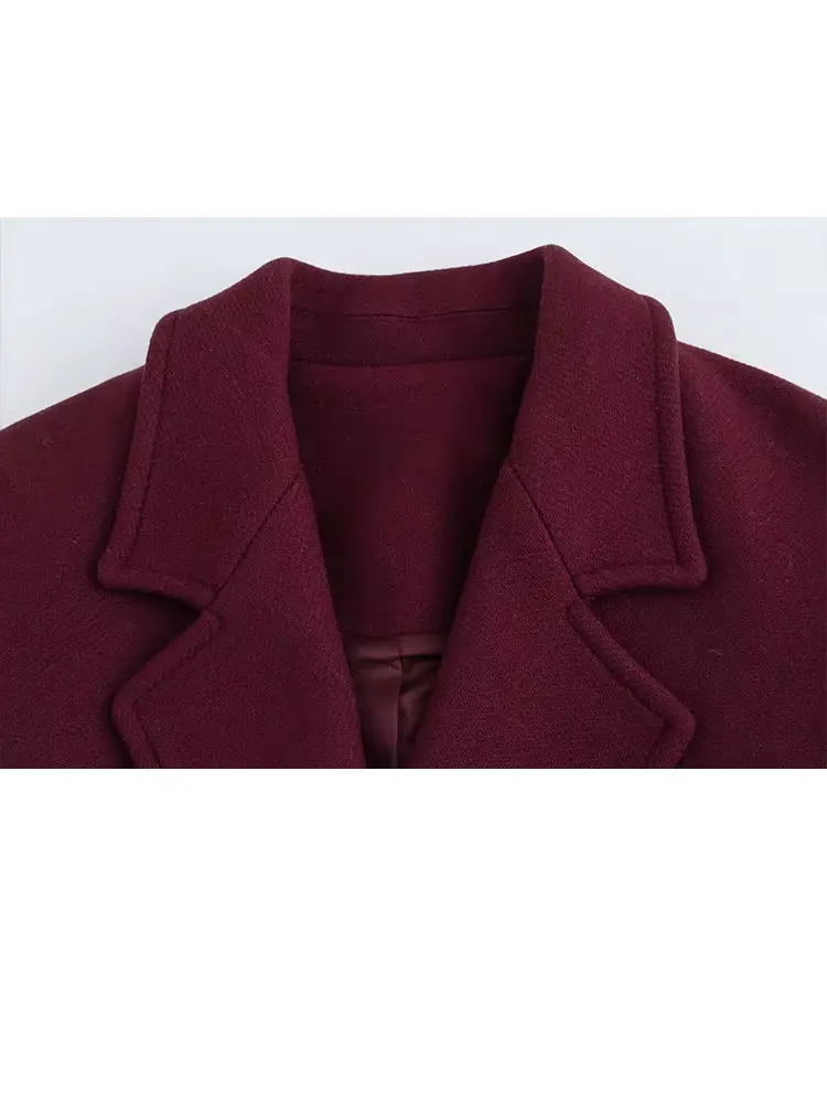 HH 2024 Autumn Elegant Windbreaker For Women Long Sleeves Solid Color Lapel With Pockets Double Breasted Vintage Coats