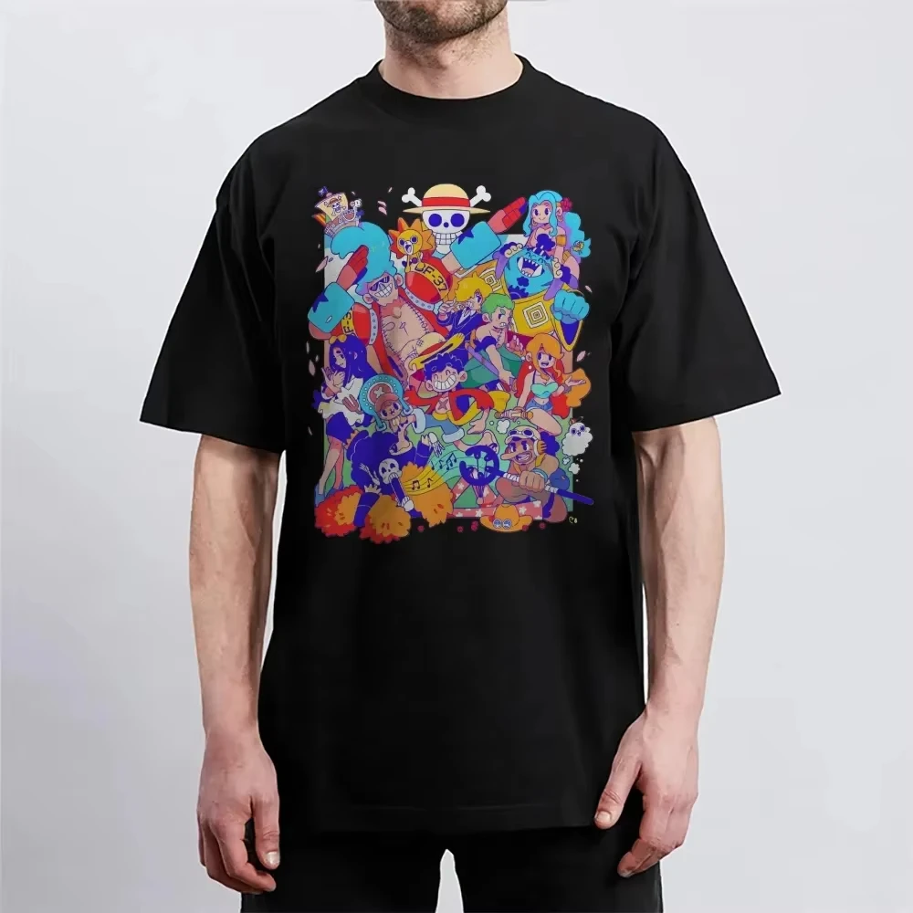 قطعة واحدة أنيمي التعاون القطن الخالص تي شيرت 2026 الرجال والنساء الصيف جديد الشارع الهيب هوب فضفاض عادية الوالدين والطفل #2