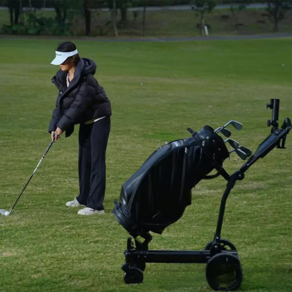 4 Wheel Remote Control Electric Golf Trolley, 7.8Ah Battery 250W Dual Motor 35 to 40km Range, Push Pull Cart Caddy