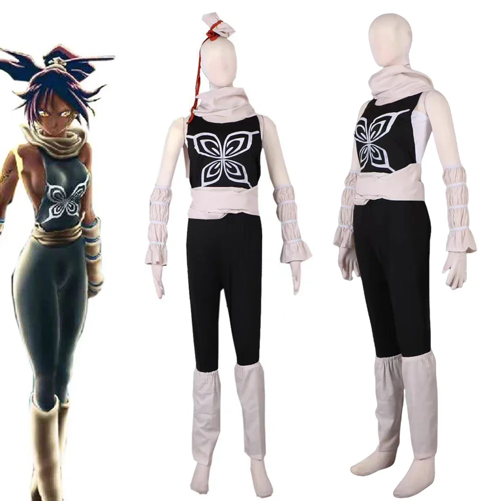 

Anime BLEACH Shihouin Yoruichi Cosplay Costume Women Jumpsuit Combat Equipment Uniform Bodysuit Halloween Clothes