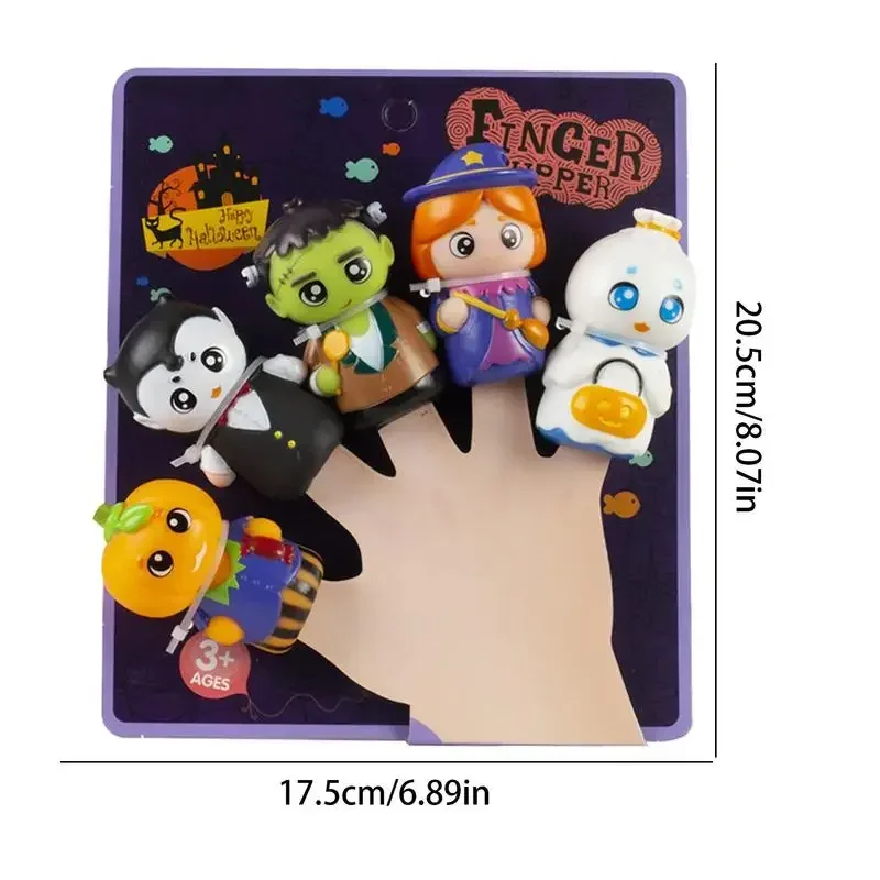 5 Stuks Halloween Vingerpop, Halloween Vinyl Karakter Vingerpop Speelgoed voor Halloween Feestartikelen Goodie Bag Vulstoffen