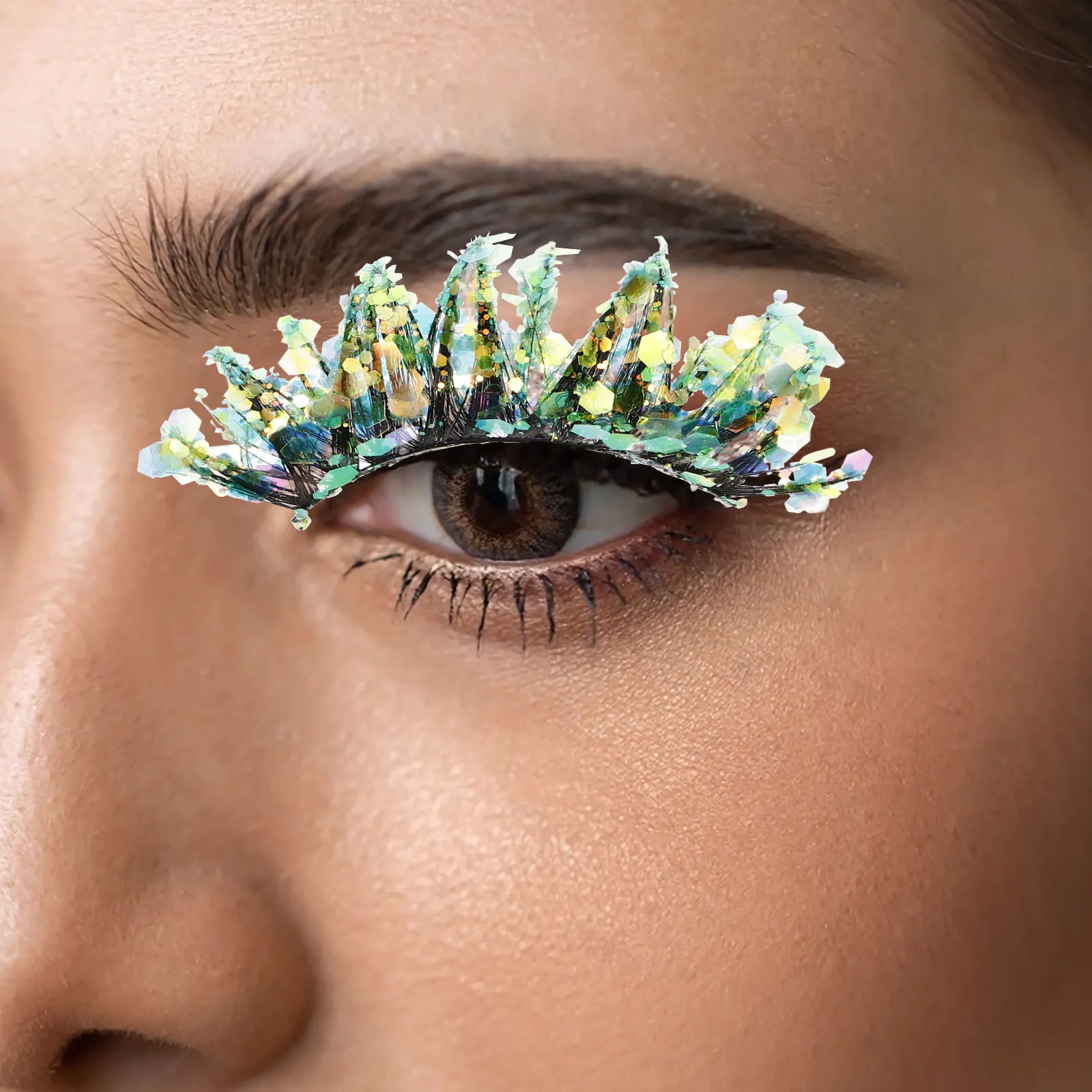 Luminous False Eyelashes 4 Pairs Diy Glitter Strip For Women Reusable Colored Curl Fake Lashes Makeup Lashes