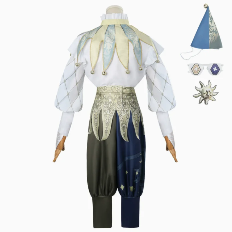 Anime jogo coringa picarinho palhaço cosplay traje sobreviventes o sol extinto camisa uniforme homem festa de carnaval