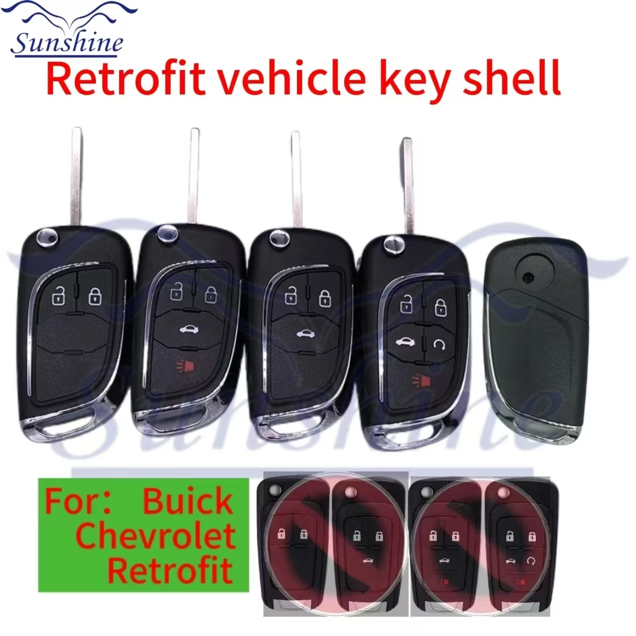 

Sunshine 2/3/4/5BT Modified Flip Remote Key Shell For Chevrolet Cruze Epica Lova Camaro Fit Buick Opel Vauxhall Insignia Astra