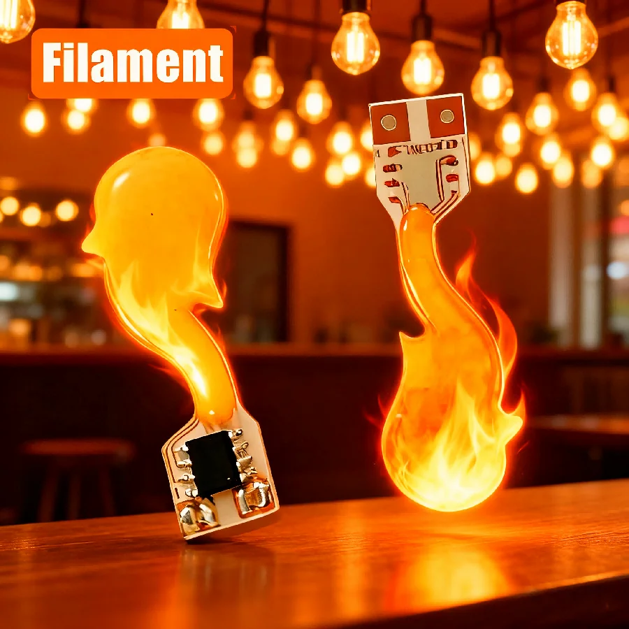 10~1PCS 3V Led Flash Flame Candles Edison Bulb LED Filament 1800K COB Diode Birthday Party Decoration Light Bulb Accessories