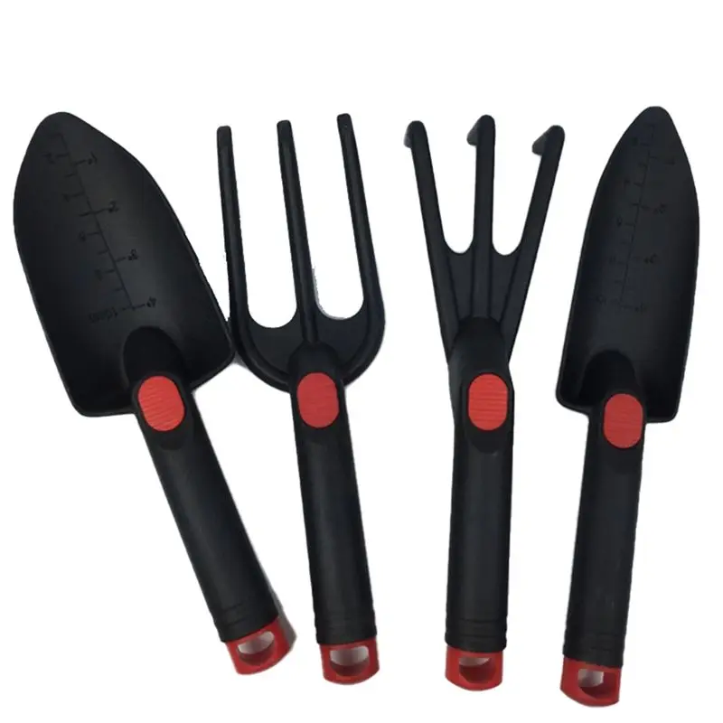 ABYA 4 Piece Set Mini Potting Tools Wooden Handle Shovel Rake Shovel Multifunctional Household Bonsai Tools