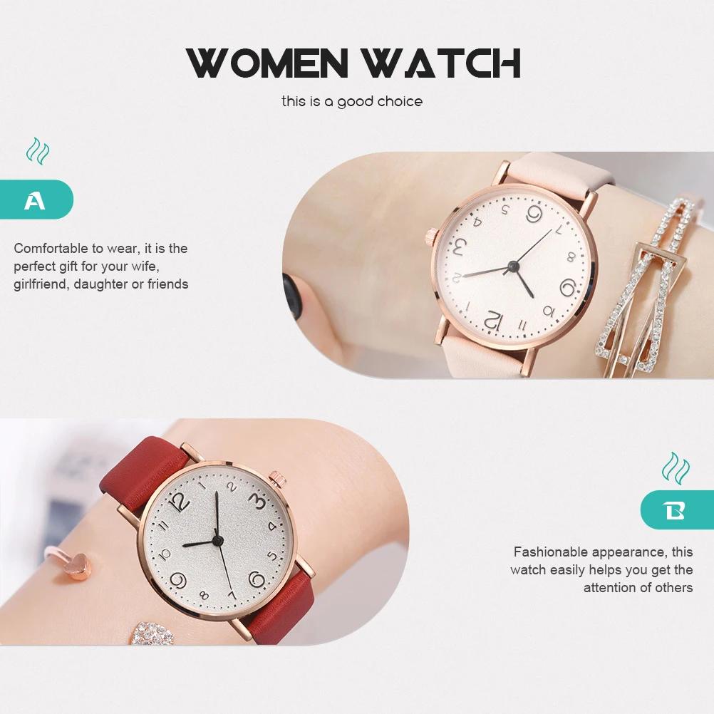 

2 Pcs Quartz Women's Watches for Ladies Wrist Wristwatch Alloy Women’s Miss