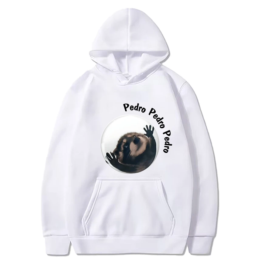 Sudadera con capucha Unisex de manga larga con estampado divertido de Peter Dancing mapache, sudadera informal de gran tamaño, jerséis de lana, novedad de 2024