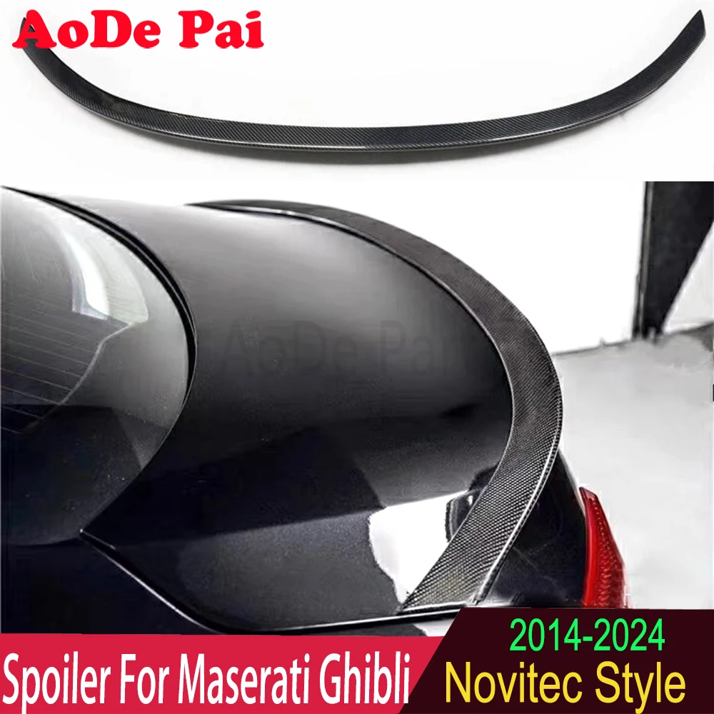 Carbon Fiber Rear Boot Trunk Lip Spoiler Ducktail For Maserati Ghibli 2014-2024 Sedan Novitec