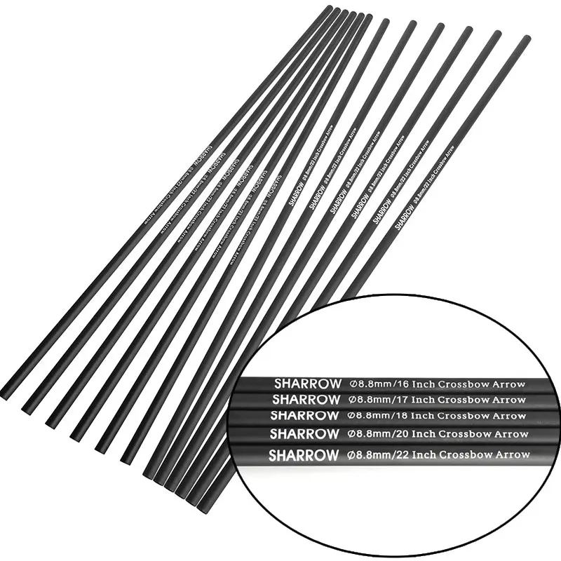 

6/12pcs Carbon Arrow Shafts 16/17/18/20/22 Inch Arrow Shaft ID7.6mm OD8.8mm Bolts for Crossbow Hunting Archery Target Shooting