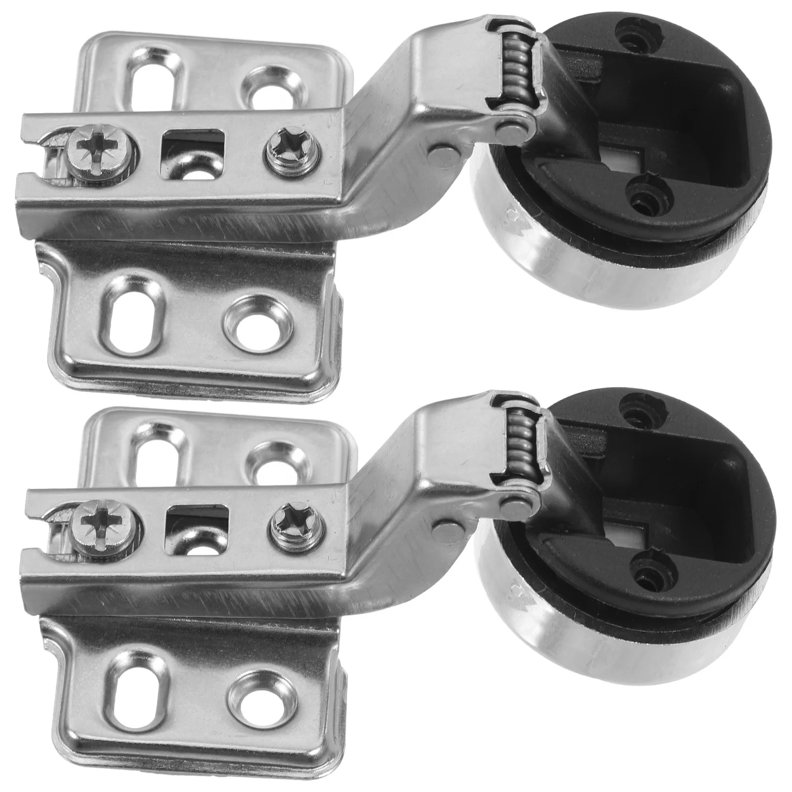 

2Pcs Kitchen Cabinet Soft Close Hinges Stainless Steel Hydraulic Damping Frameless Cabinet Door Dampers Silent Smooth Closing