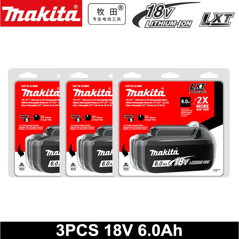 Original 18V Makita 6000mAh Ersatz-Lithium-Akku für Makita Akku BL1840 BL1830B BL1850B BL1850 BL1860 BL1815