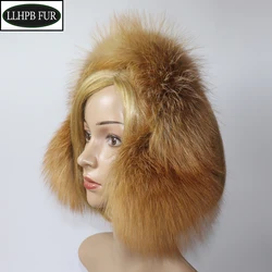 2024 Real Fox Fur Earmuffs For Winter Women Warm Natural Fox Fur Earmuffs Girls Ear Warmer Genuine Fur Scarves Plush Ear Muff