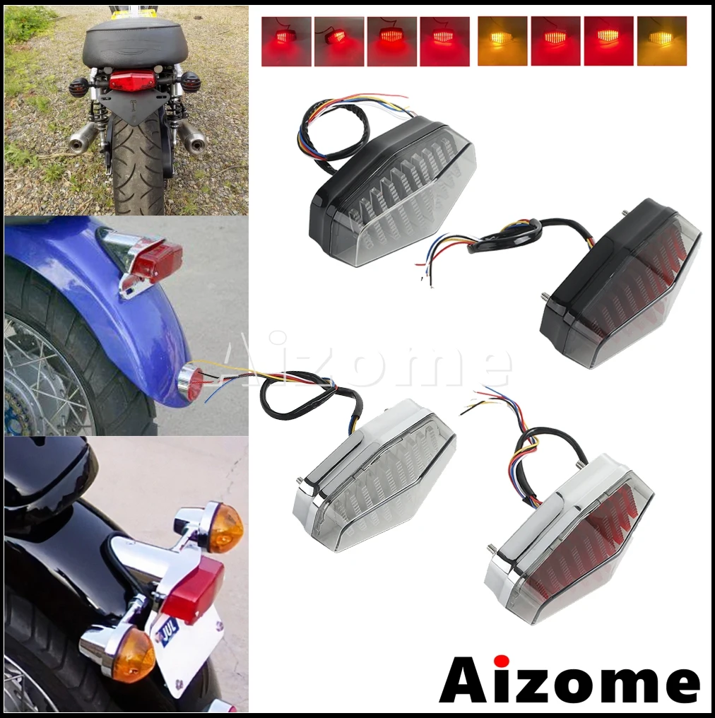

Universal Motorcycle Brake Prism LED Lamp Rear Stop Lamps Waterproof Taillight Lucas Style Light For Norton Honda Yamaha Suzuki