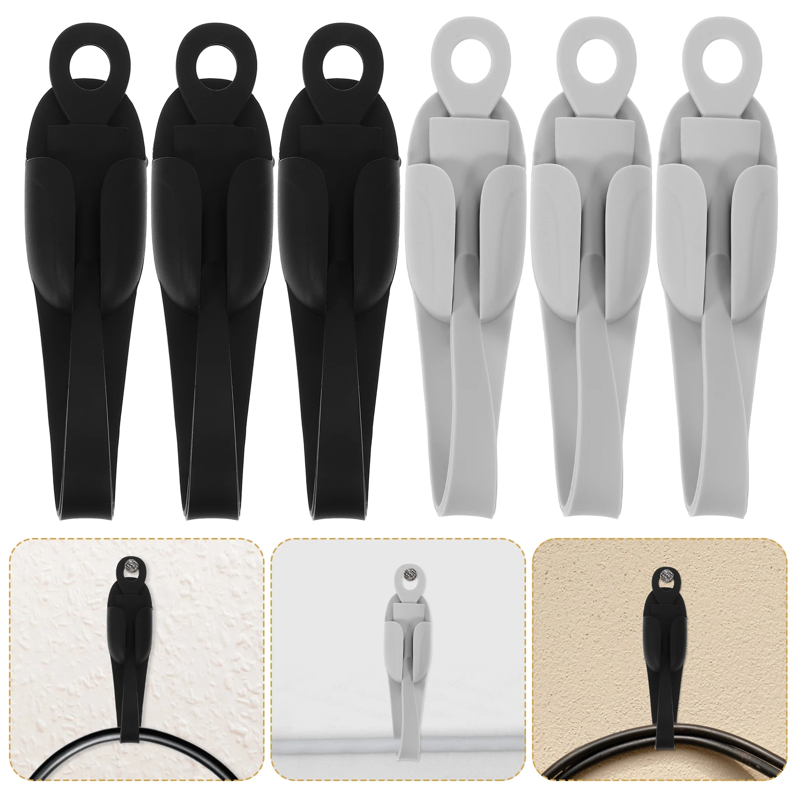 

6pcs Silicone Wire Organizer Holders For Kitchen Appliances Management Tool Adhesive Reusable Cable Cord Winder Stick