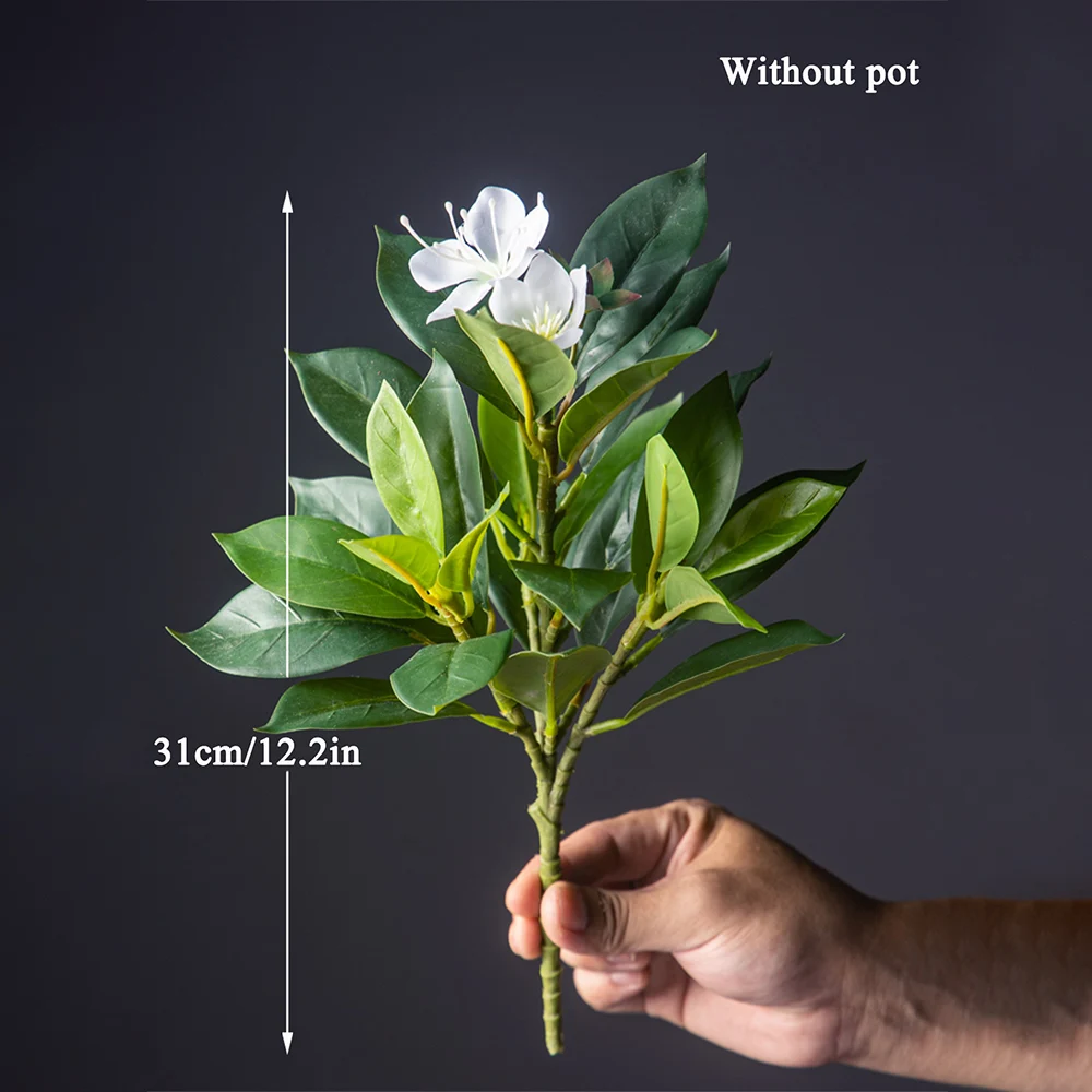 21-40 cm große künstliche Azaleenblüten, künstlicher Ficusbaum, künstliche Magnolienzweige, tropische Kunstbanyanblätter für die Dekoration von Zuhause und Büro – Detail 16