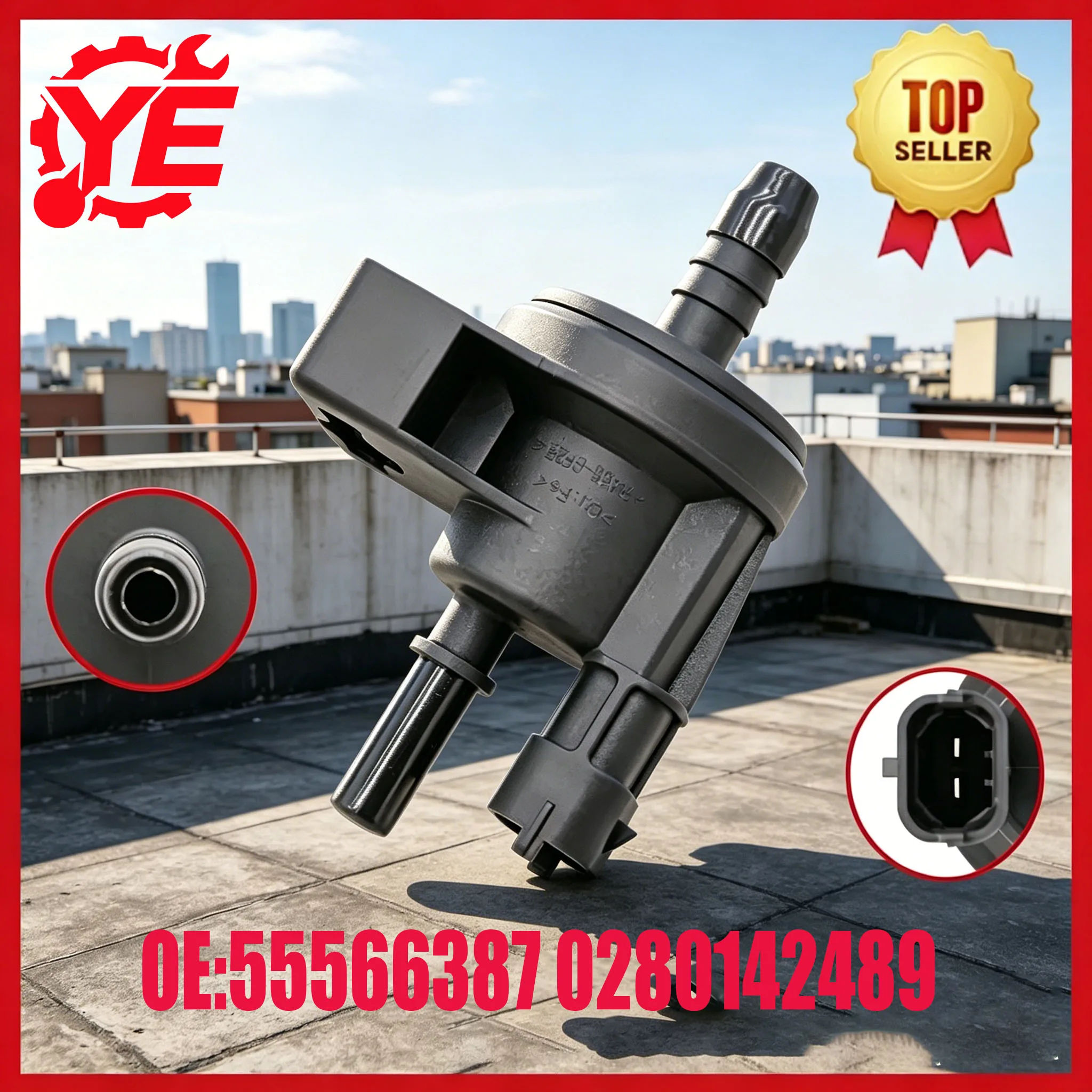 Válvula solenoide de control de purga del depósito de combustible turbo con filtro de carbón activado Esaever 55566387 0280142489 para Chevrolet Cruze Opel