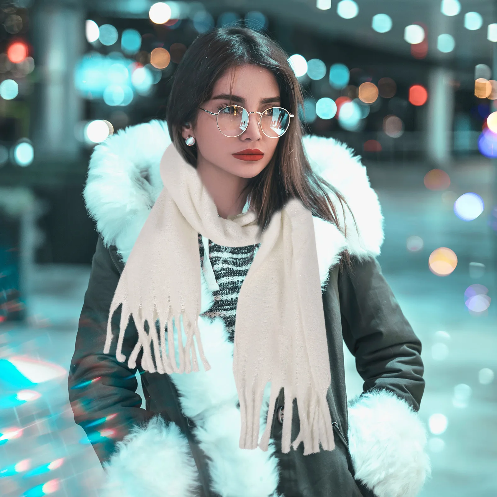 

Shawl Wrap Scarf Warm Soft Polyester Shawl Evening Dress Wedding Prom Lightweight Skin-Friendly Tassel Wrap Scarf For Women