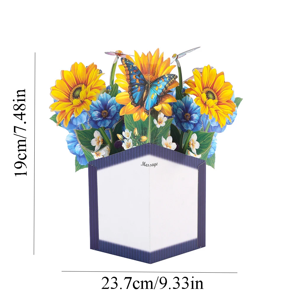 Papier-Pop-up-Muttertagskarte mit Blumenmuster für Mama, 3D-Blumenkarte, Geschenke für Geburtstage, Jubiläen, Valentinstag, mit Umschlag – Detail 1
