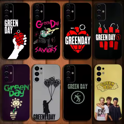 G-Green Day Band Phone Case For Samsung S24,S21,S22,S23,S30,Ultra,S20,Plus,Fe,Lite,Note,10,9,5G Black Soft Cover