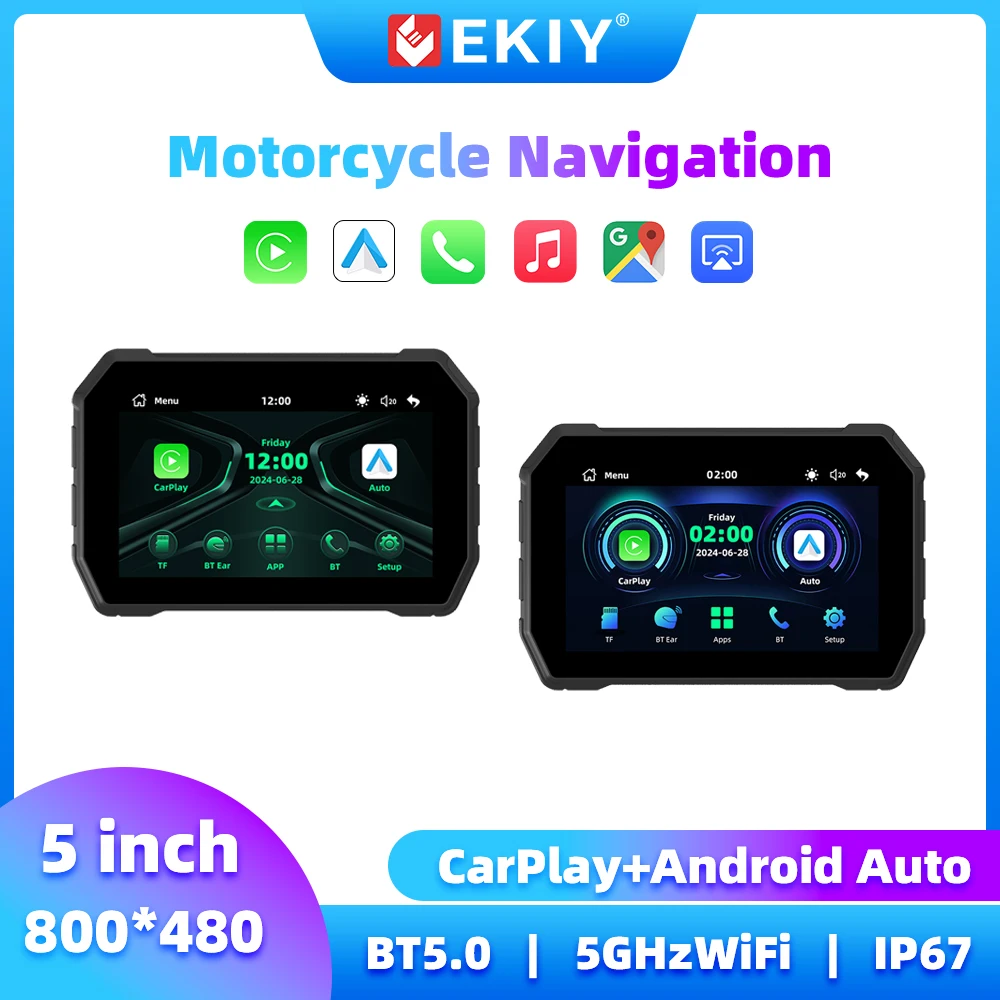 

EKIY 5-дюймовый мотор GPS мотоцикл Carplay монитор беспроводной Carplay Android автоматический дисплей мотоцикл GPS экран для мотоцикла