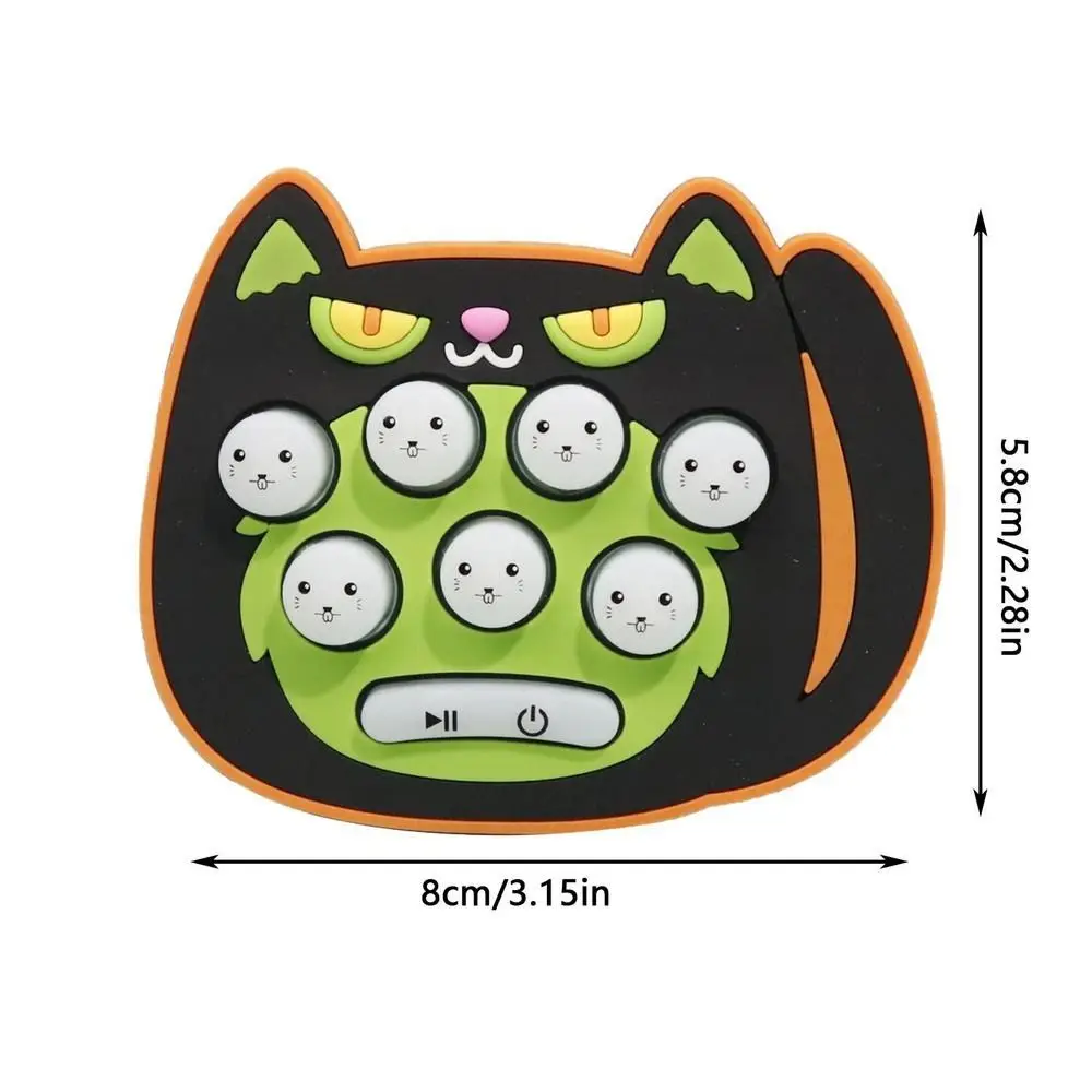 Game Keyring Mini Whack-a-Mole Machine Hallowmas Cartoon Handheld Game Machine Keychain Quick Press Music Quick Push Bubble Game