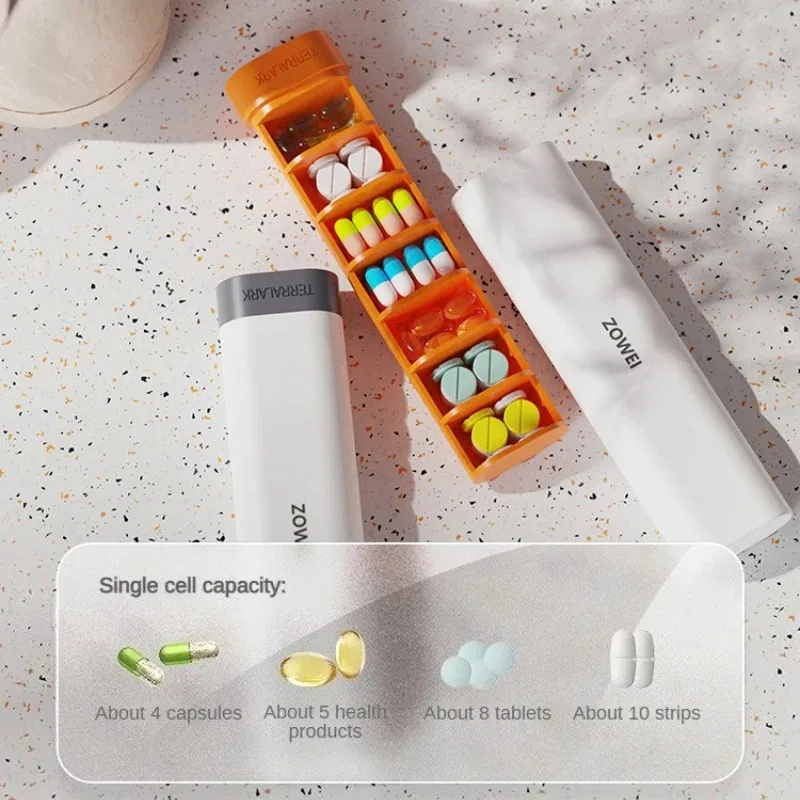 1PCS Weekly Travel Pill Organizer, Daily Cute Pill Box 7 Day, Small Pill Case Holder to Supplements,Pretty Box Prefect as a Gift