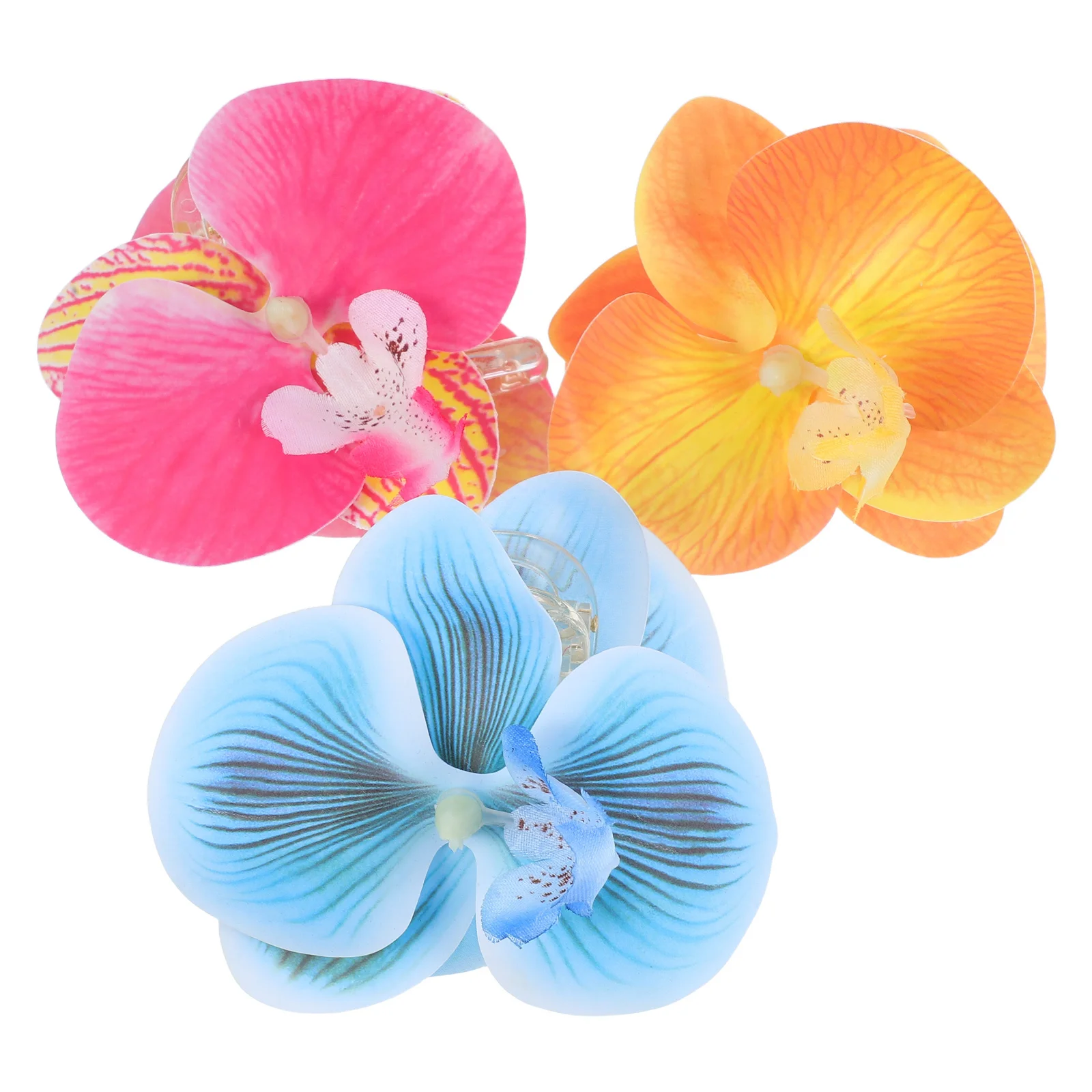 

3 шт., большие заколки для волос Phalaenopsis с цветочным принтом, заколки для волос для женщин, романтические аксессуары для волос с цветами, свадебная заколка для волос с цветком