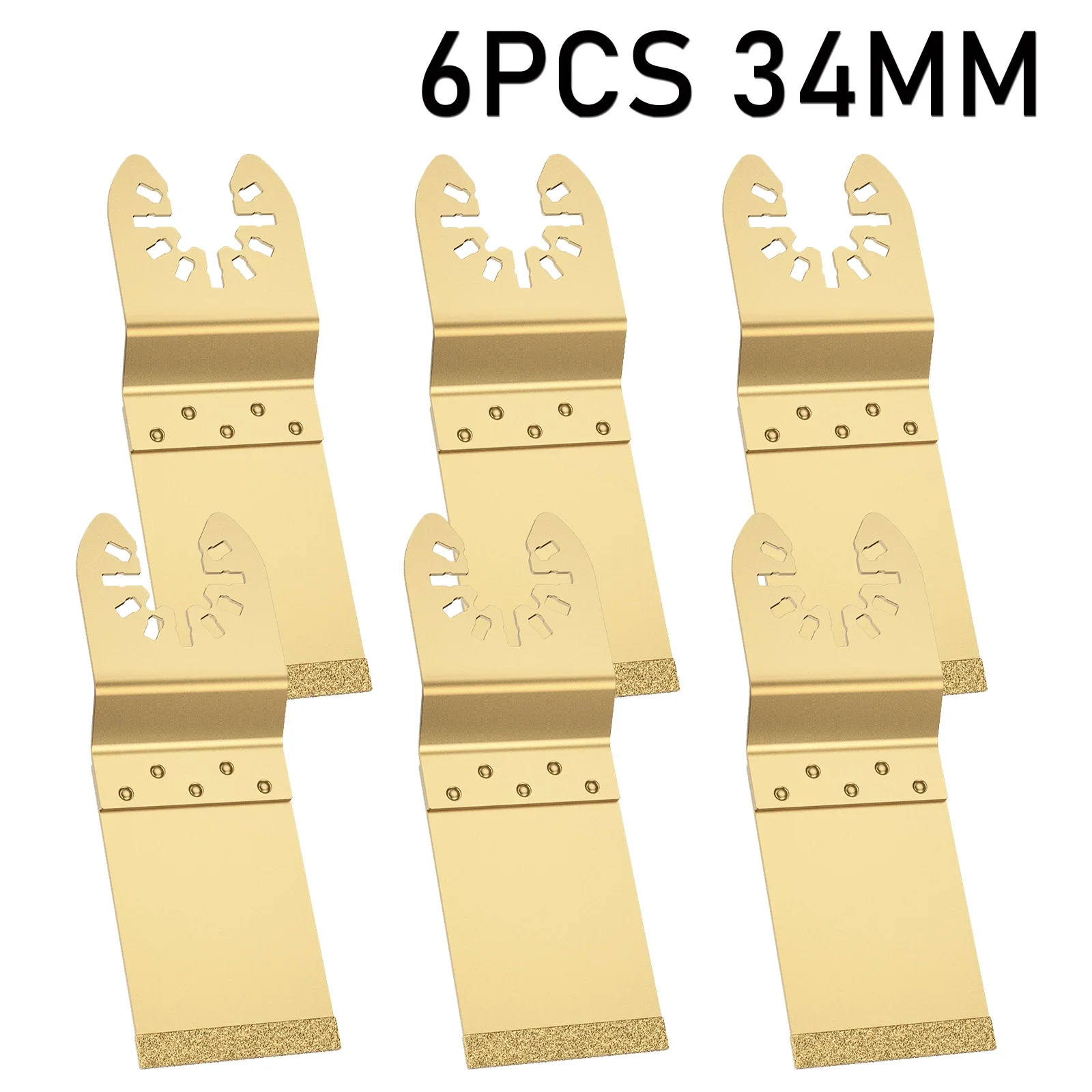 6pcs Oscillating Saw Blades 1-3/8 inch Carbide Multitool Blades Quick Release Grout Removal Cutter Tool  for Masonry Wood Metal
