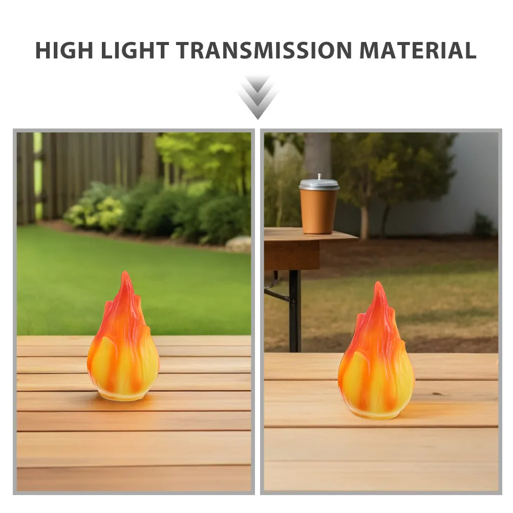 Flame Lamp Shade Cover Decorative Garden Solar Light Replacement Flame Shaped Plastic Patio Torch Light Part Lamp Cap
