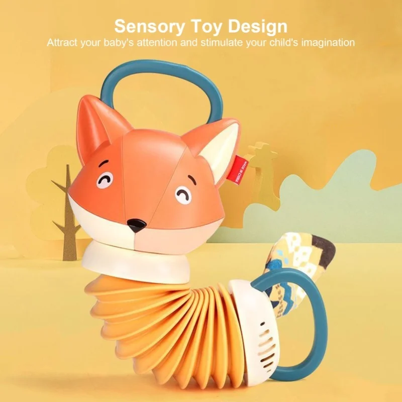 ของเล่นหีบเพลงจิ้งจอกการ์ตูน ของเล่นหีบเพลงจิ้งจอกนุ่มสำหรับเด็ก ของเล่นเสริมพัฒนาการด้านดนตรีสำหรับเด็กเล็ก เครื่องดนตรีเสริมสร้างประสาทสัมผัส