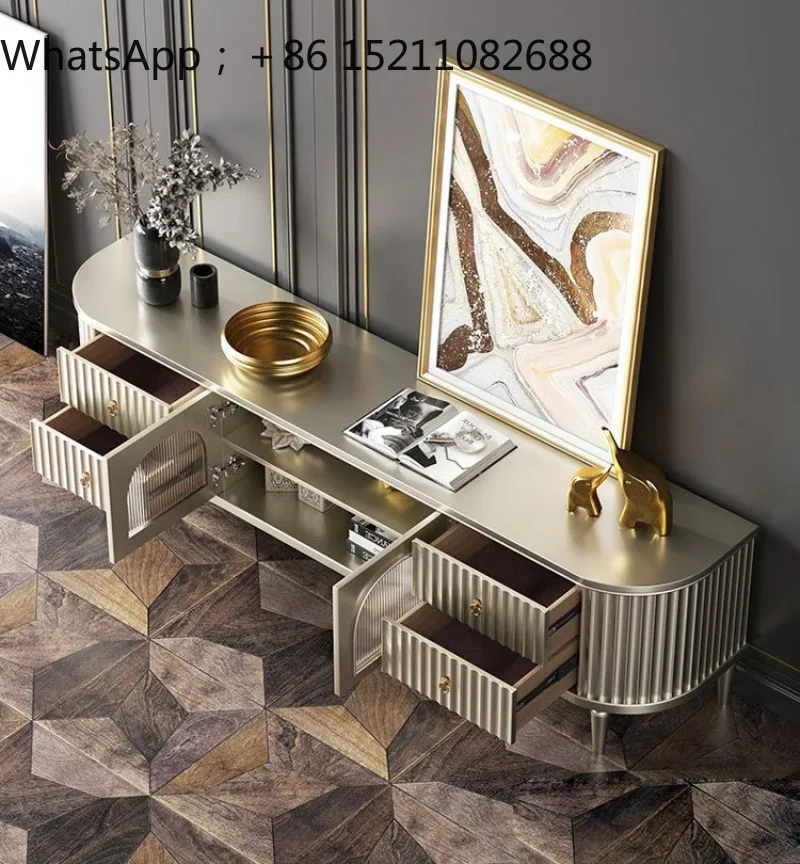 SCY Light Luxury TV Cabinet, Simple Background Wall Side Video Cabinet, Bedroom Small Apartment, Living Room Base Cabinet