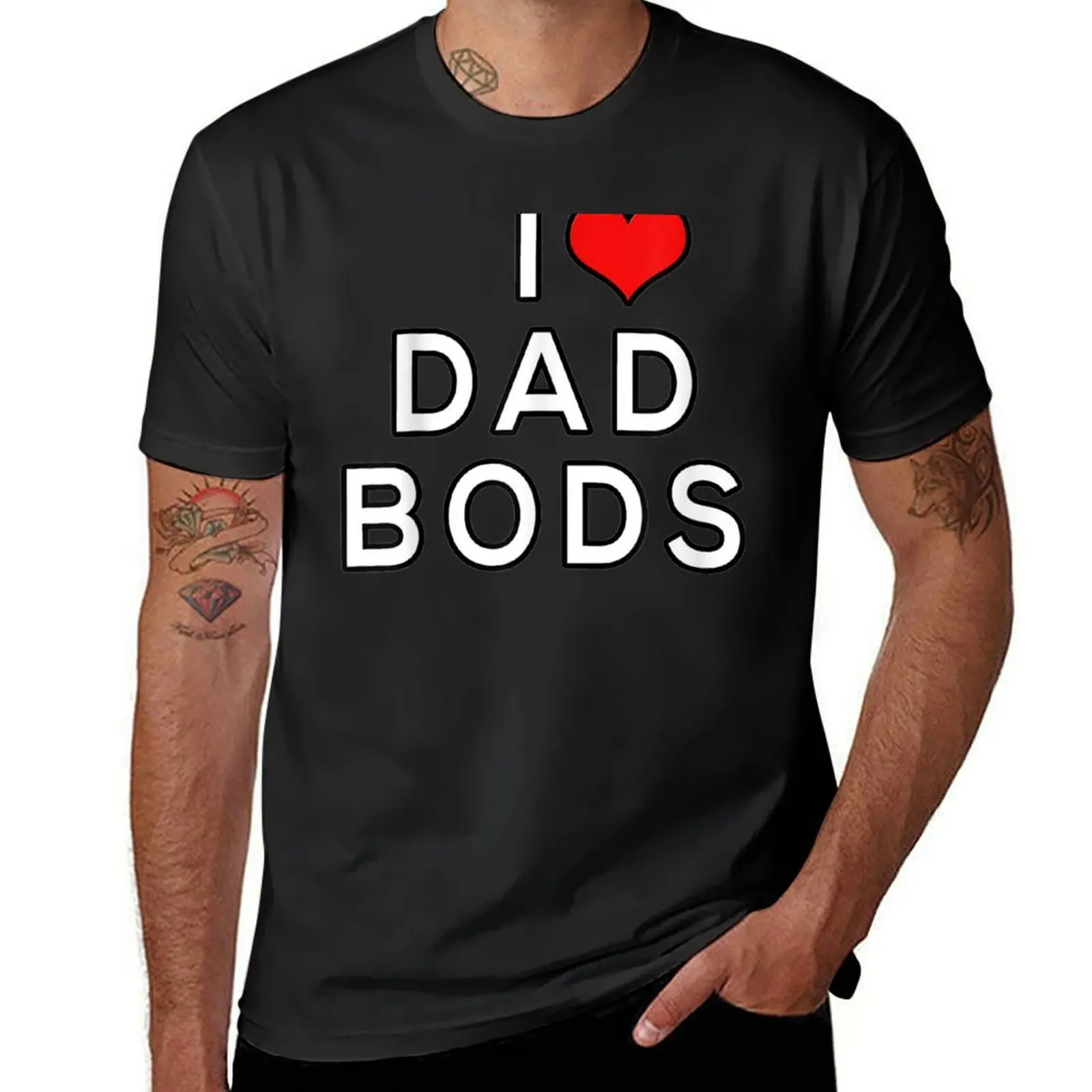 Мужская футболка с надписью «I Love Dad Bods»