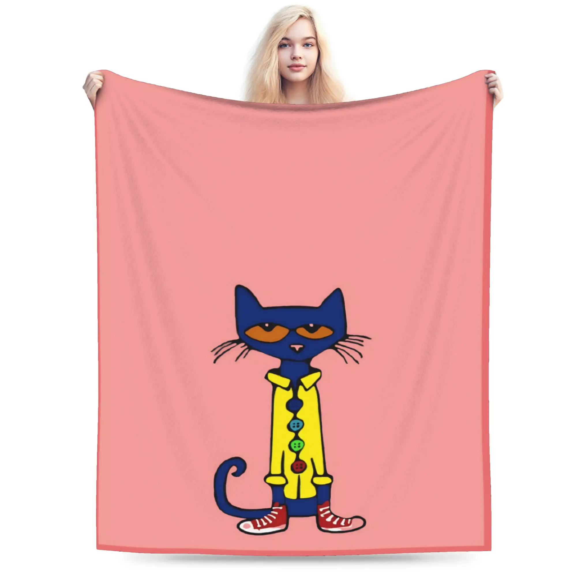 New Arrival Pete The Cat Blankets Super Soft Fleece  Relax Throw Blanket Machine Washable